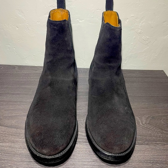 Oro Los Angeles Black Suede Side zipped Chelsea Boots size 9 - Picture 1 of 10